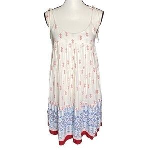 Altar'd State Sun Dress Spaghetti Strap Tie Shoulder Boho Print Lined Size M